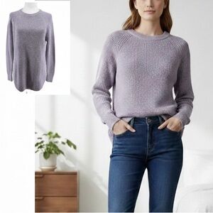 CORE life Size M Cozy Lilac Knit Sweater Coastal Grandma Vibes 100% Cotton